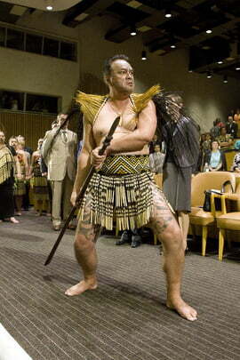 Maori Artist Performs Traditional Dance