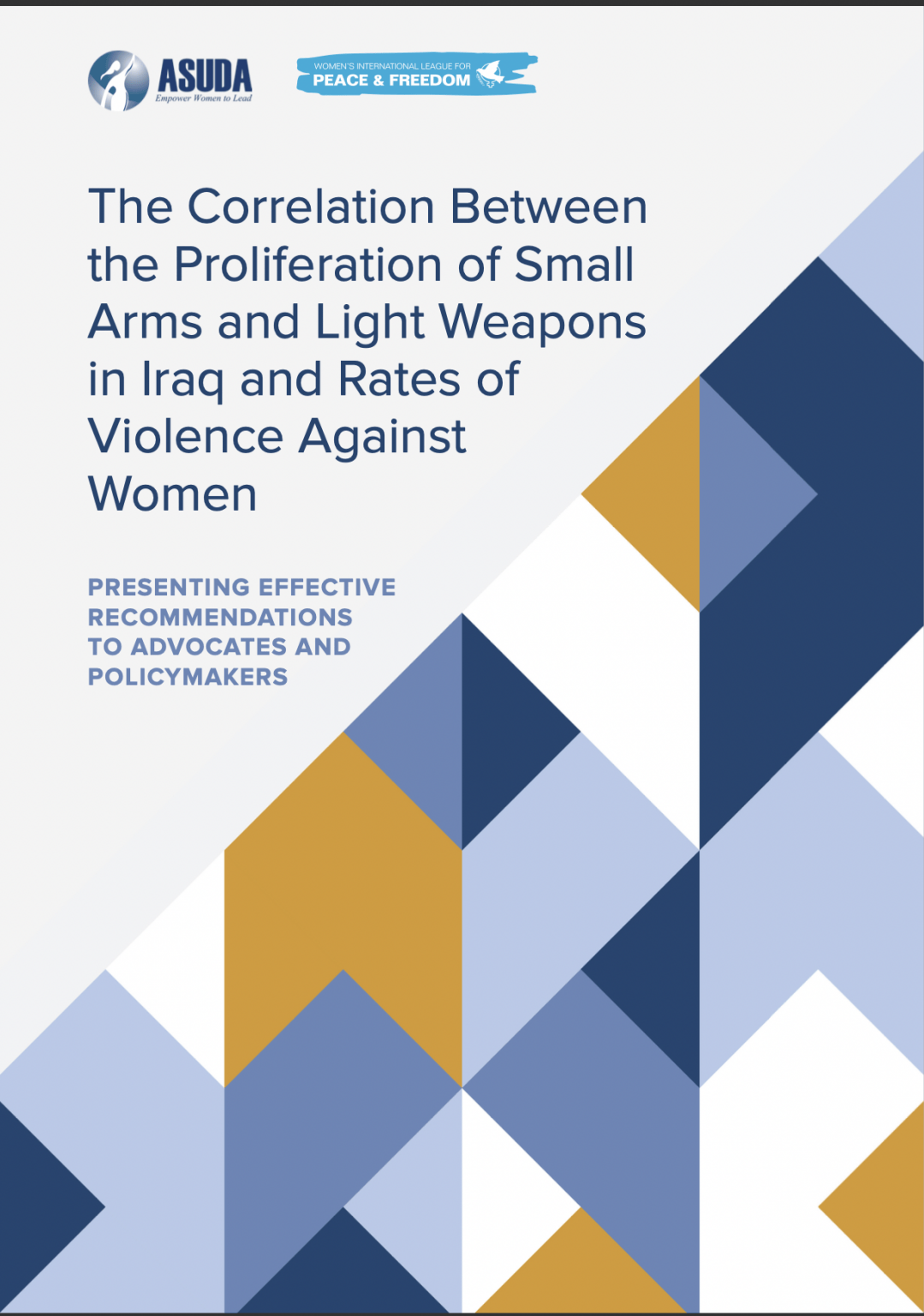 Report Cover: "The Correlation Between The Proliferation of Small Arms and Light Weapons in Iraq and Rates of Violence Against Women."