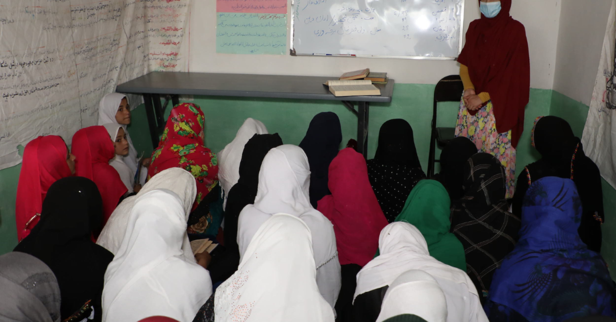 Teaching at a madrassa (Islamic religious school for girls) in a rural province of Afghanistan, before the Taliban takeover.