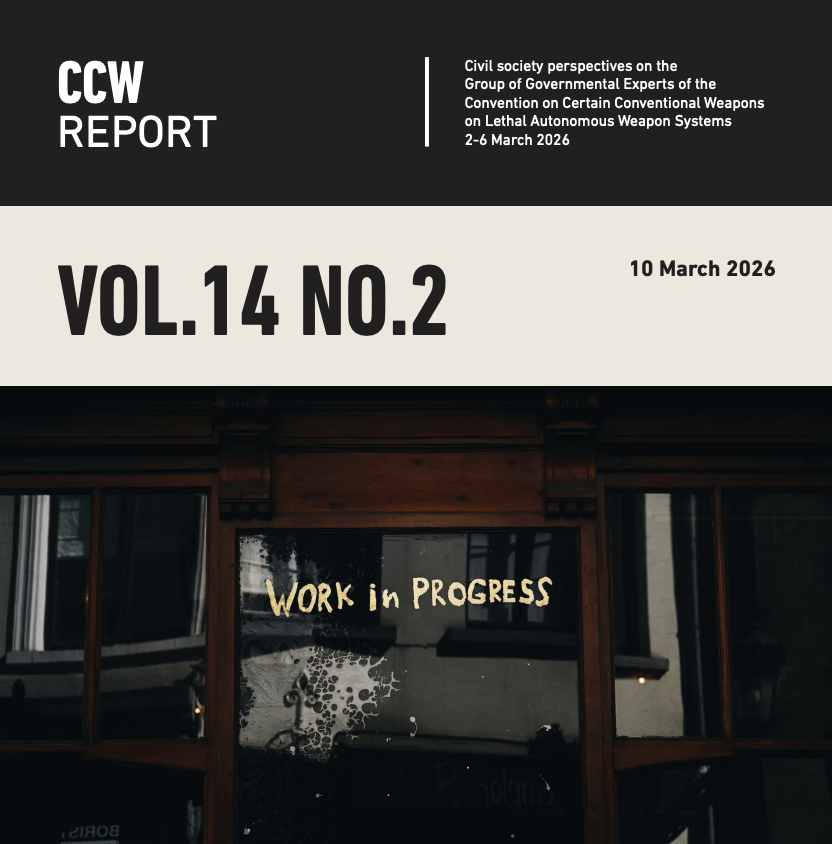 Cover of the CCW Report Vol. 14 No. 2 dated 10 March 2026, featuring a window with WORK IN PROGRESS written on it and a dark interior visible through the glass.